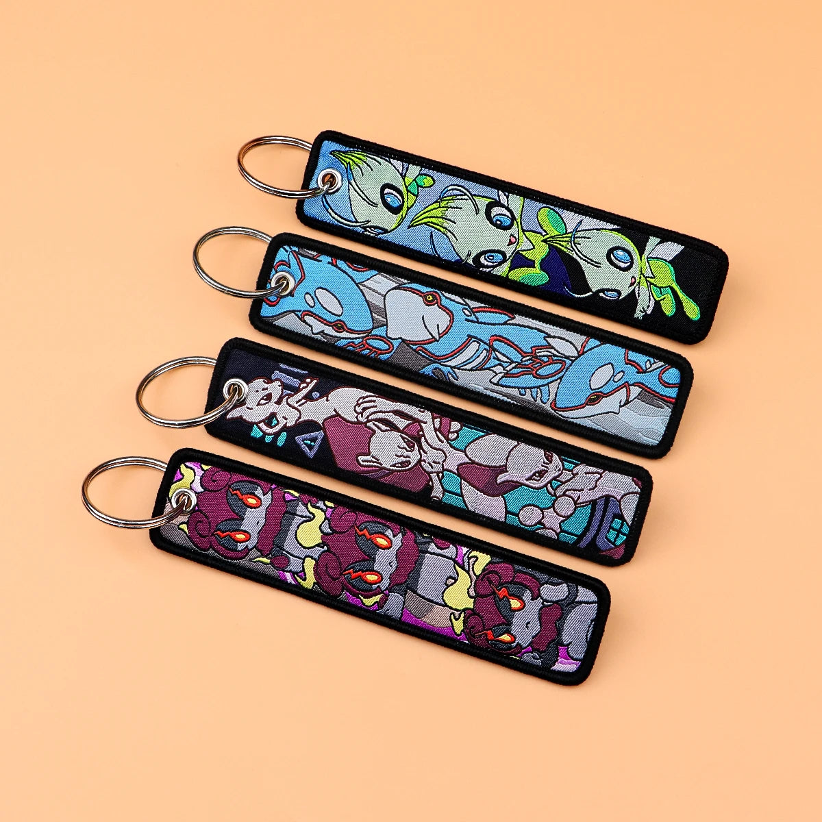 Japanese Anime Embroidered Fob Jet Tag Keychain