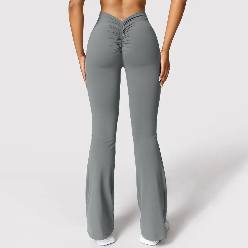 Flare Leg V-Cut High Waist Leggings