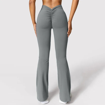 Flare Leg V-Cut High Waist Leggings