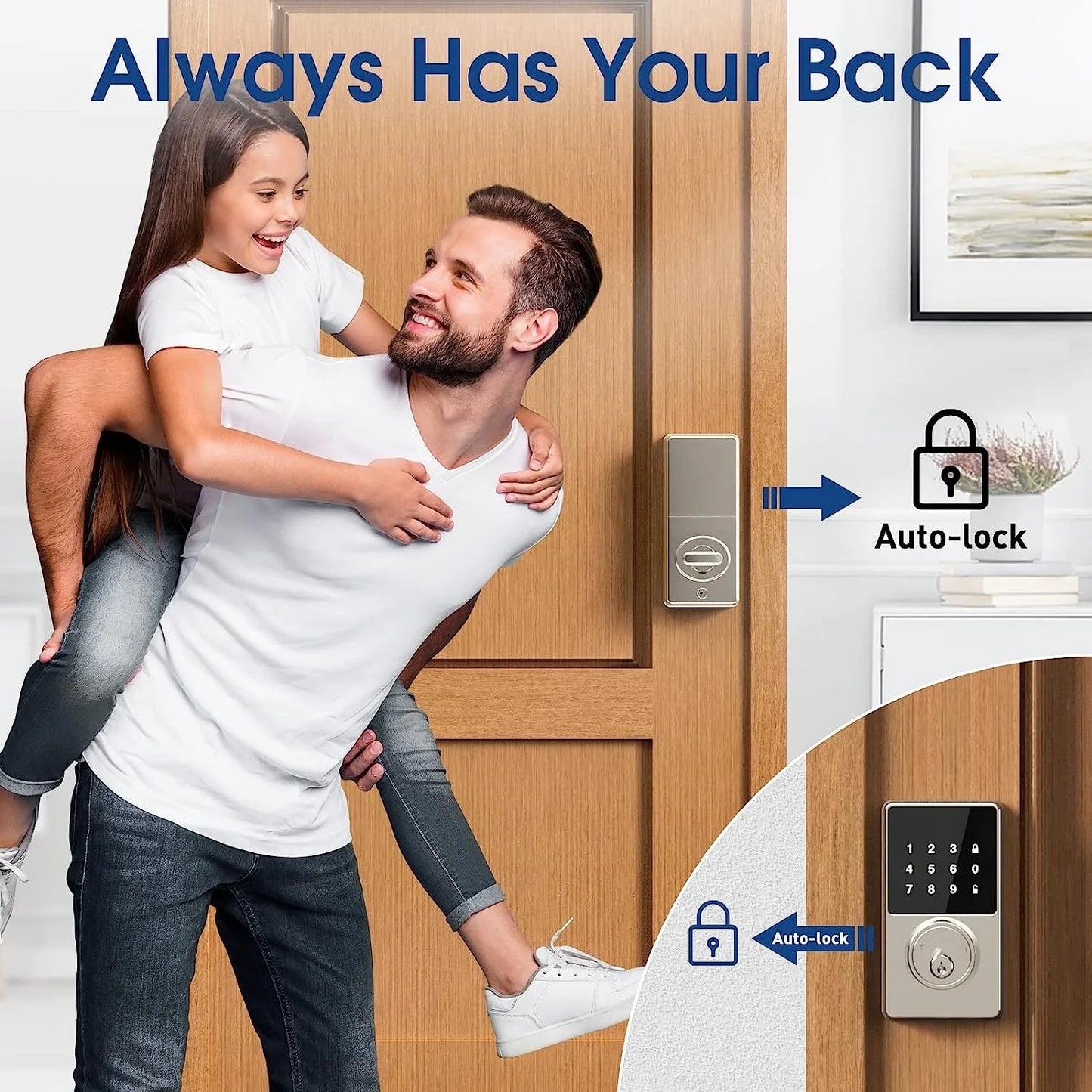 Smart Lock with password Keyless Entry Door Lock with Touchscreen Keypads