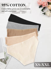 10PCS Pure Cotton Ribbed Briefs