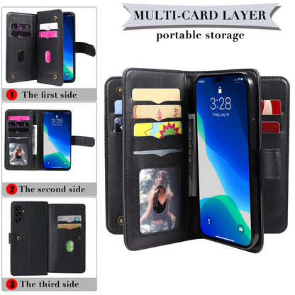 Samsung Leather Storage Compartment Flip Card Slot Wallet Case
