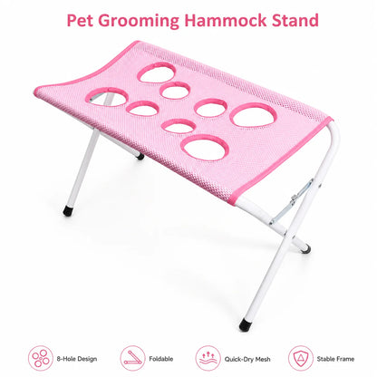 Foldable Portable Pet Grooming Table & Bath Station with Non-Slip Mesh