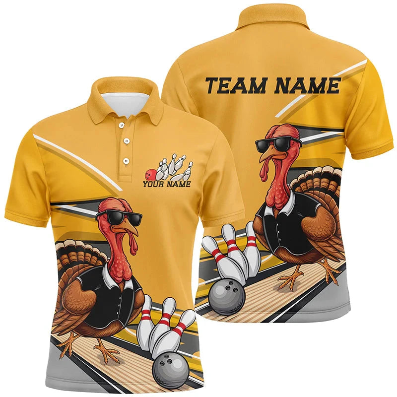Custom Tiger Graphic Bowling Team Polo Shirt