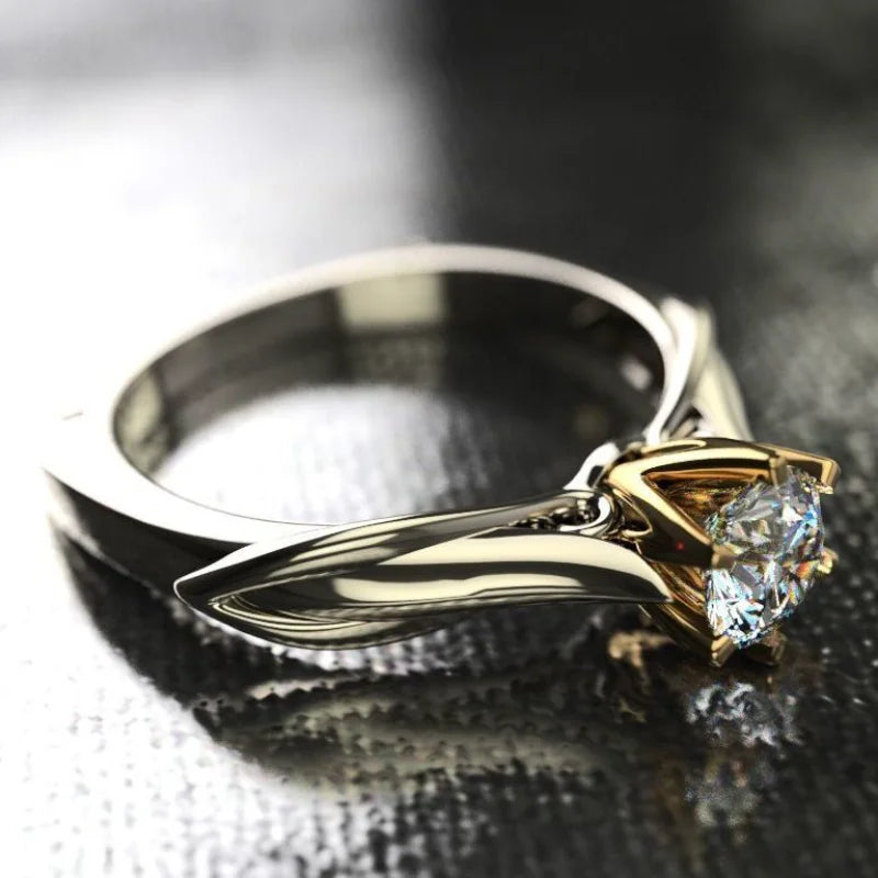 18K Gold Moissanite Cocktail Ring – Elegant Gemstone Wedding & Engagement Jewelry