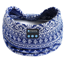Wireless Bluetooth Floral Print Headband Headphones with Headset Microphone