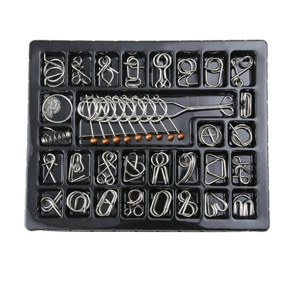 Classical Metal Wire Brain Teasers & IQ Puzzle Set
