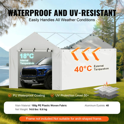 SucceBuy Carport Replacement  Tarp Heavy-Duty Waterproof & UV Protected.