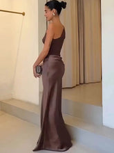 One Shoulder Sleeveless Evening Dress