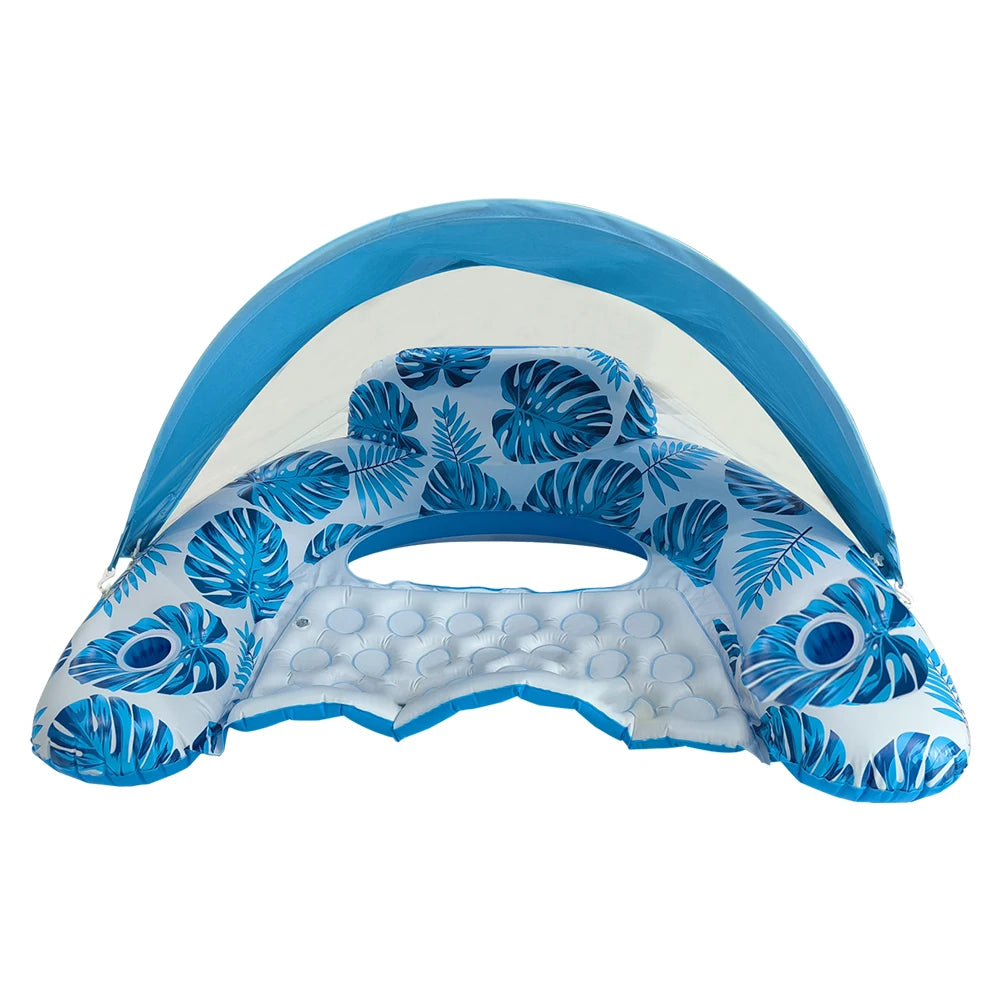 Inflatable Floating Pool Sunshade Lounge Chair
