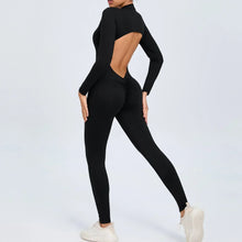 Seamless Zippered Long-Sleeved One-Piece Jumpsuit