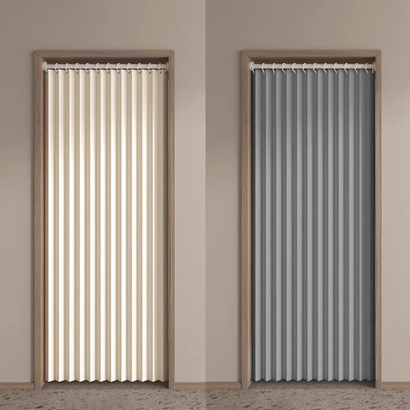 Folding Accordion Pleated Room Divider & Retractable Door Curtain
