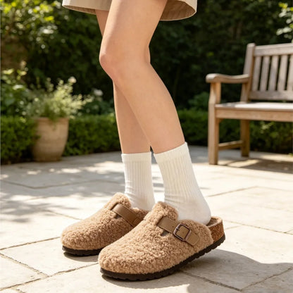 Evshine Winter Women’s Furry Cork Clogs