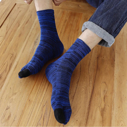 Unisex Retro Striped Cotton Tabi Split-Toe Socks (5-Pack)