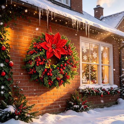 Artificial Red Berries & Eucalyptus Holiday Wreath