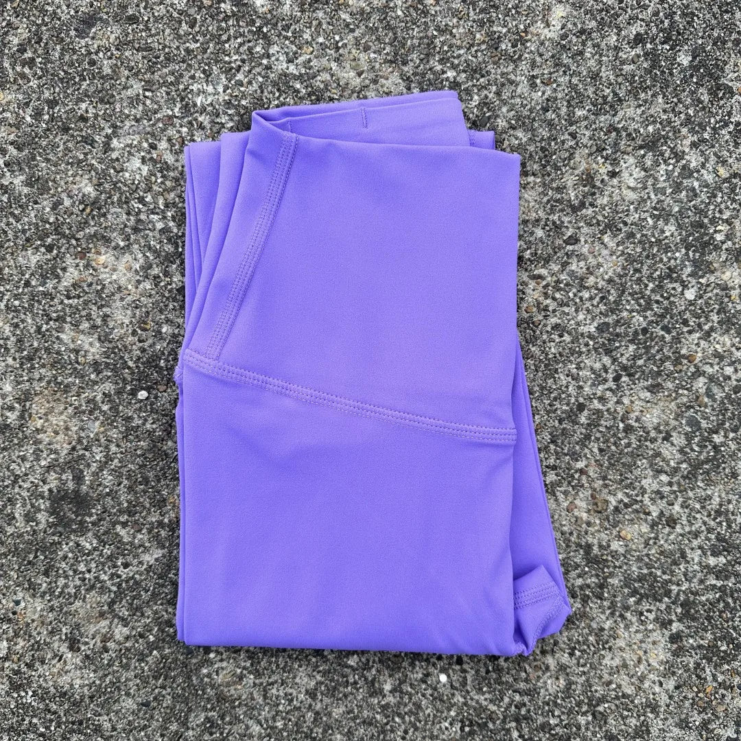 Solid Color High Waist Leggings with Pocket