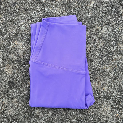 Solid Color High Waist Leggings with Pocket