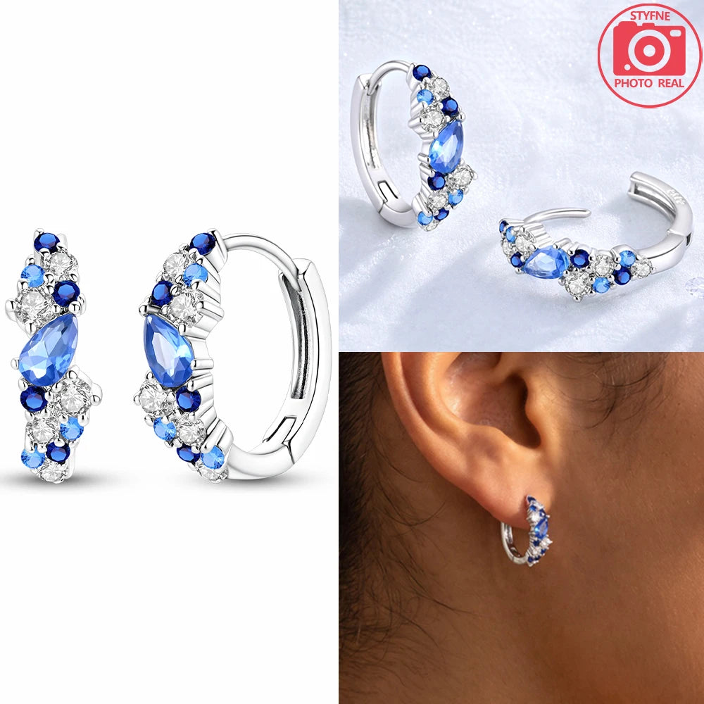 925 Sterling Silver Dancing Bee Hoop Earrings – Cute Enamel Zircon Jewelry