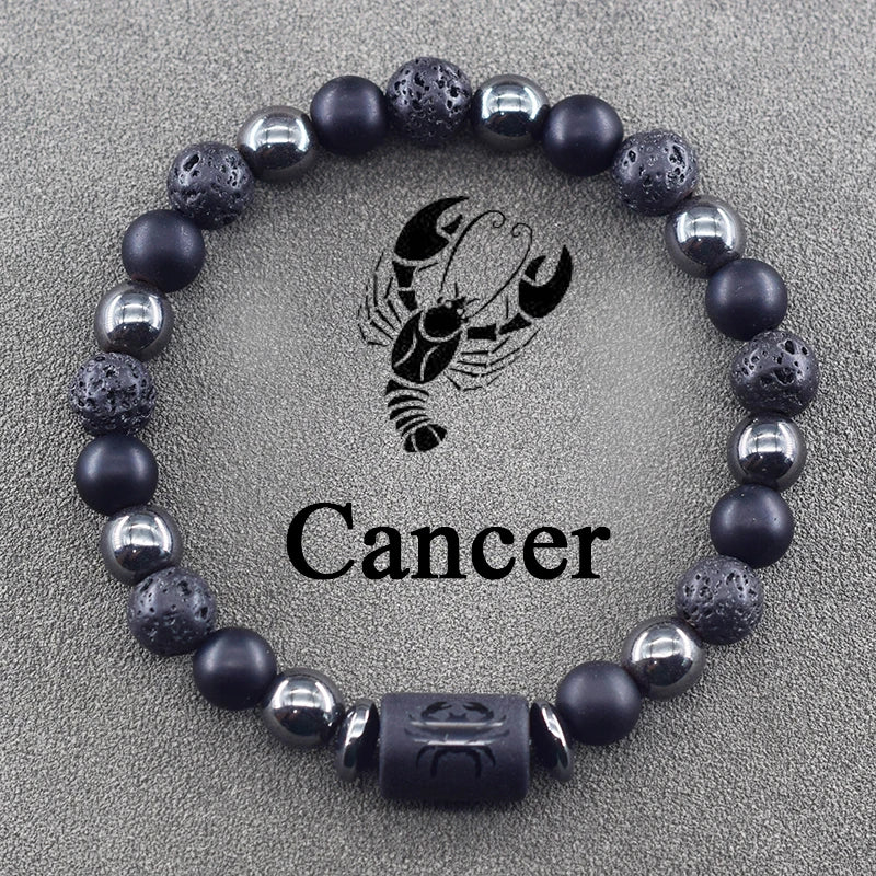 12 Zodiac Sign Constellation Beaded Charm Bracelet