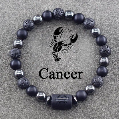 12 Zodiac Sign Constellation Beaded Charm Bracelet