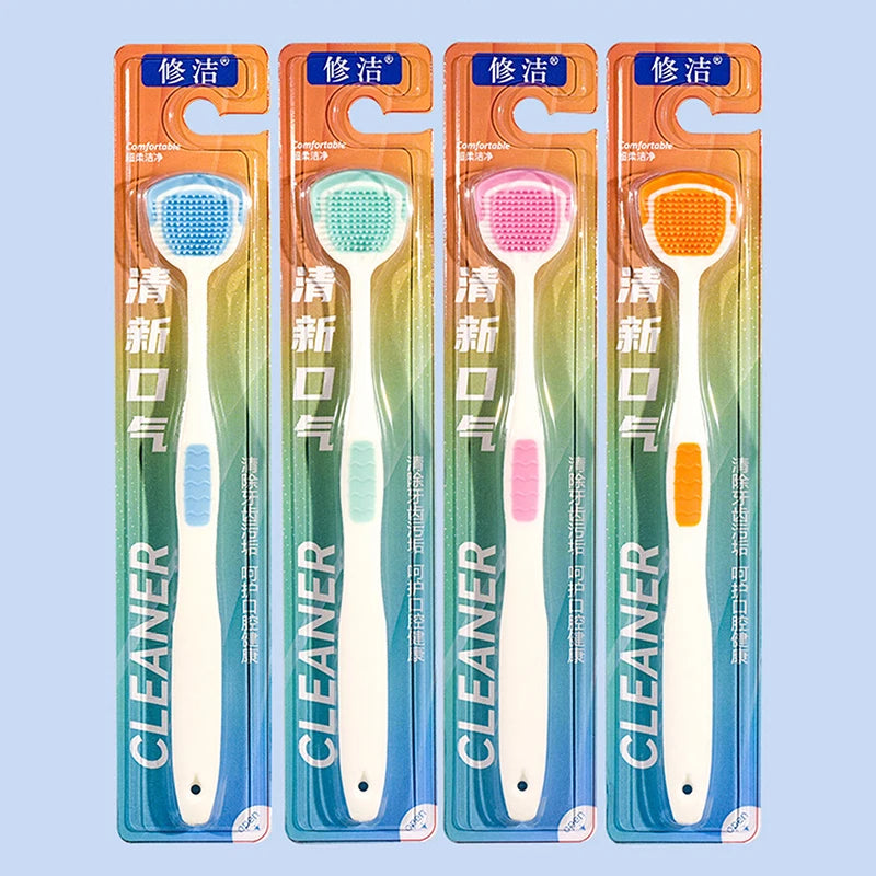 Soft Silicone Tongue Scraper Oral Cleaner