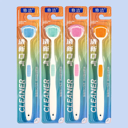 Soft Silicone Tongue Scraper Oral Cleaner
