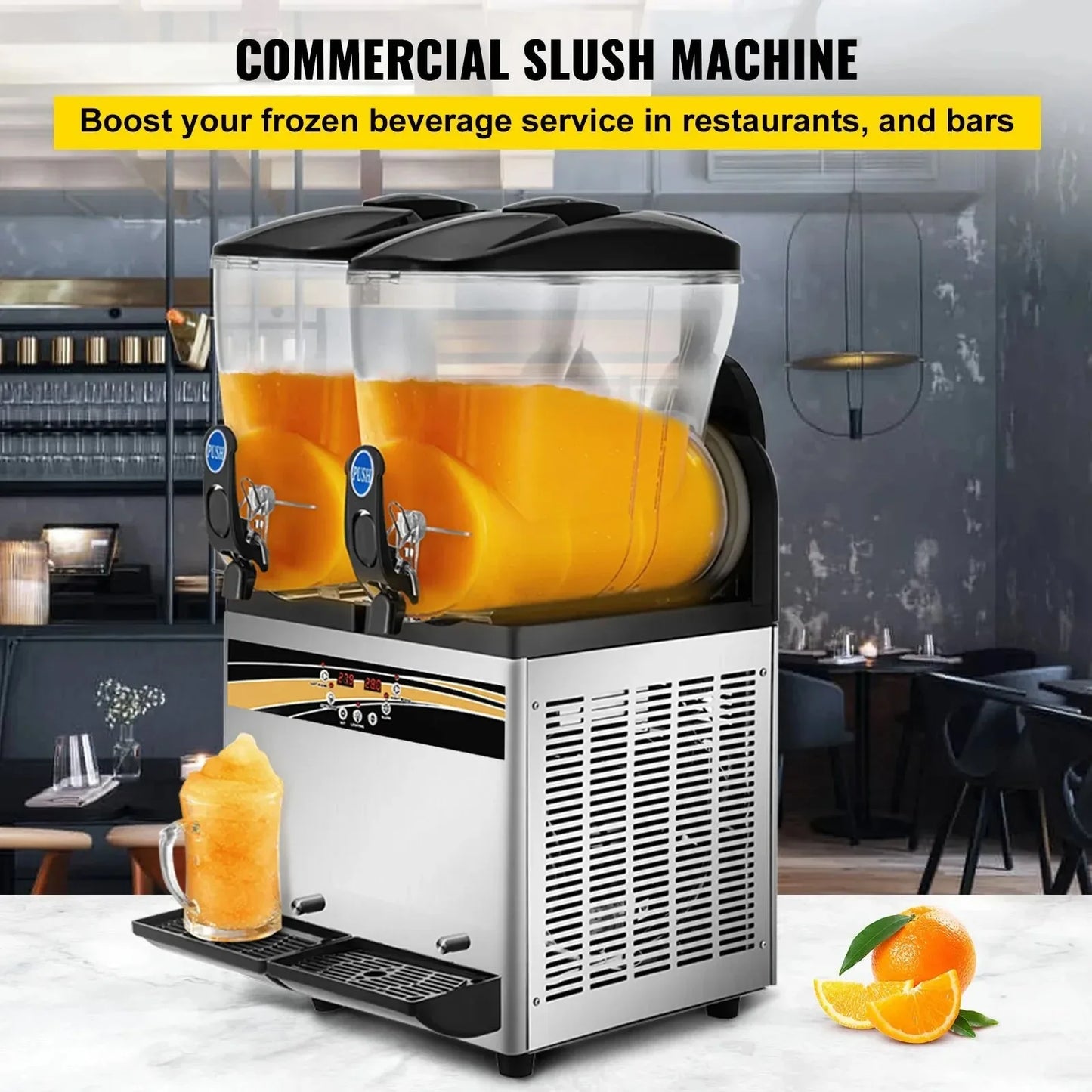 Sihao Commercial 15L Double Tank Margarita Machine