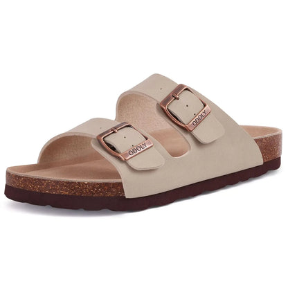 Litfun Leather Cork Slippers