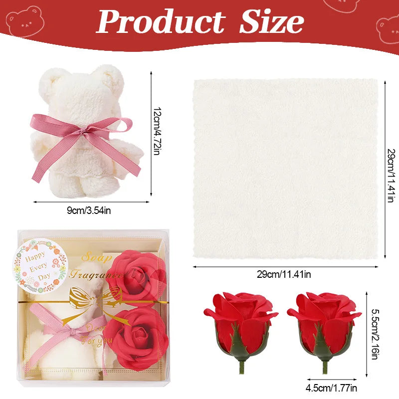 Towel Bear Soap Flower Gift Box