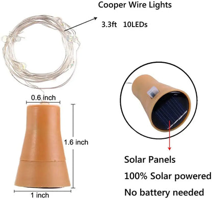 Solar Wine Bottle Led String Fairy Lights