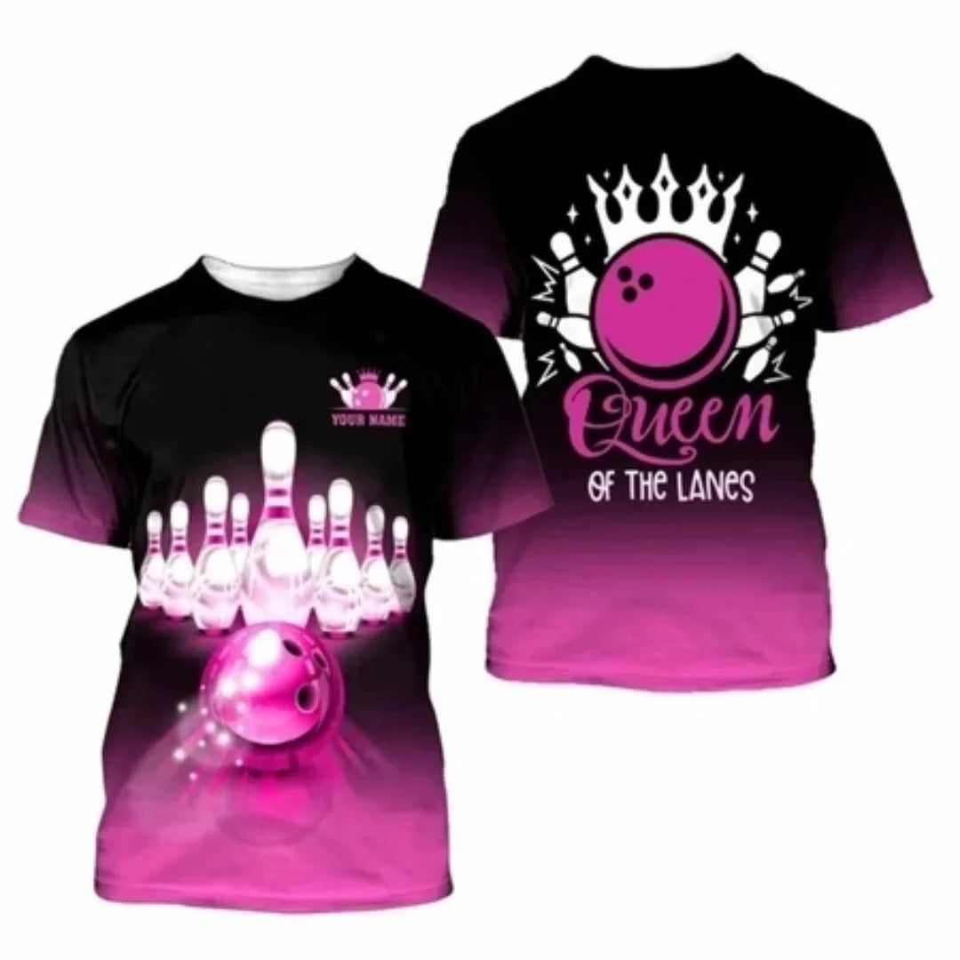 3D Graphic Bowling Silhouette Performance Jersey Shirt