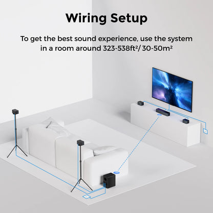 ULTIMEA Poseidon D80 Boom 7.1 Channel Dolby Atmos Soundbar System