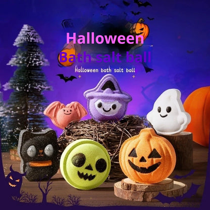 Halloween Bath Bombs Gift Set – Pumpkin, Black Cat & Ghost Fizzies