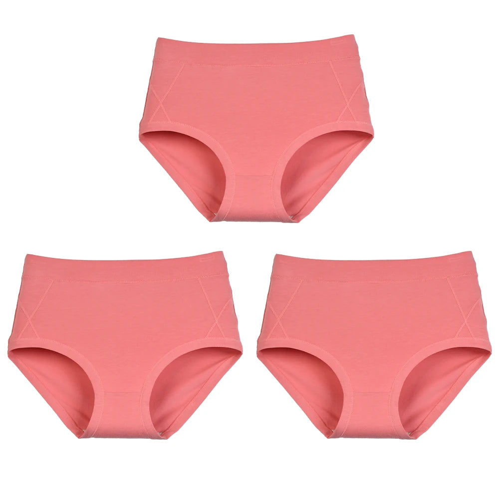 Women's High Waist Cotton Briefs (3-Pack)