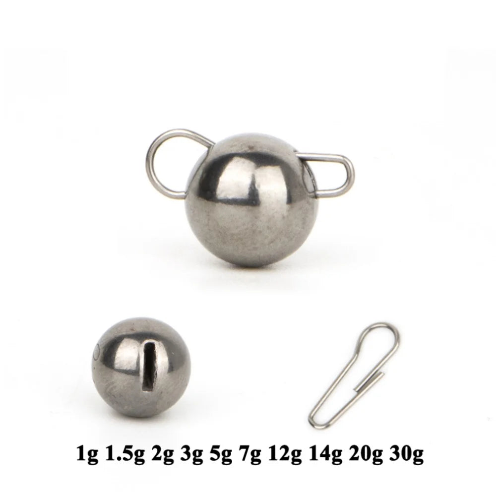 25-Piece Tungsten Cheburashka Jig Head Sinker Set with Storage Box (1g, 2g, 3g)