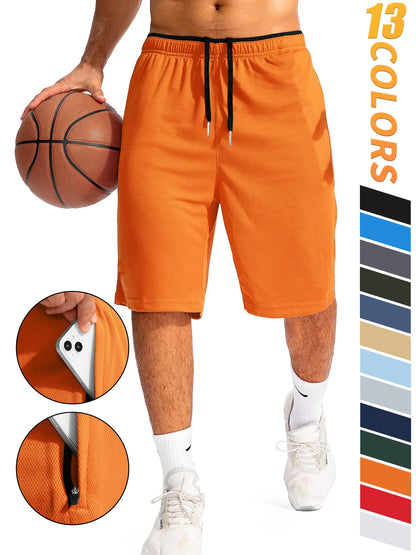 Men's Lightweight Quick-Dry Athletic Shorts with Drawstring