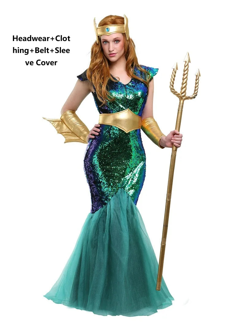 Ocean God & Sea Queen Couples Costume Set
