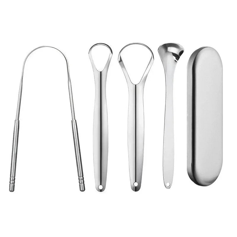 Stainless Steel Tongue Scraper Set