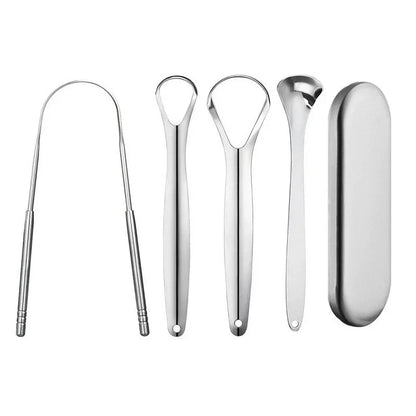 Stainless Steel Tongue Scraper Set
