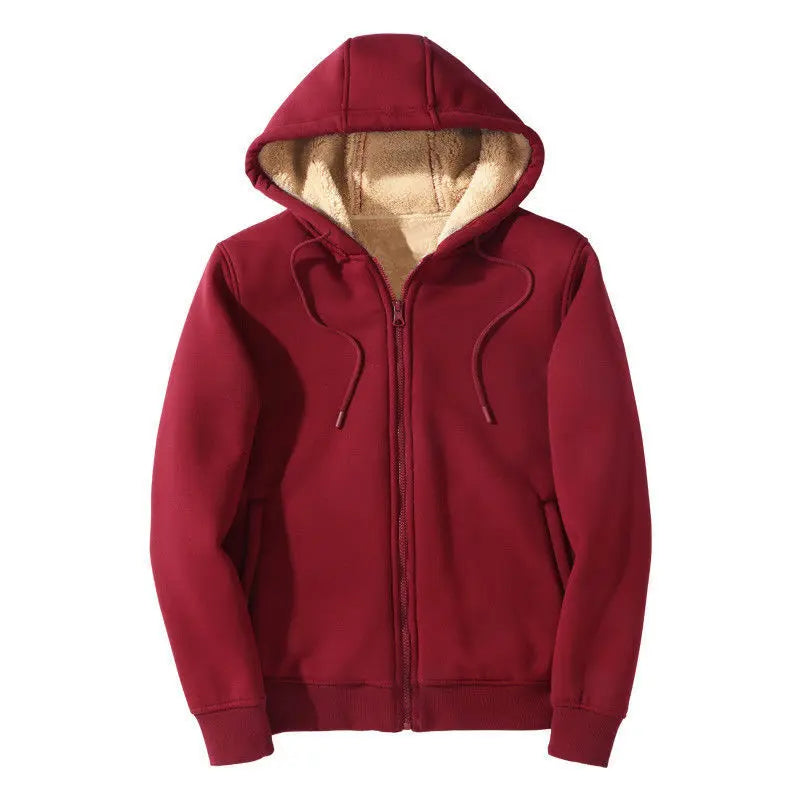 Men's Thermal Sherpa-Lined Zip-Up Fleece Hoodie