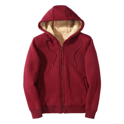 Men's Thermal Sherpa-Lined Zip-Up Fleece Hoodie