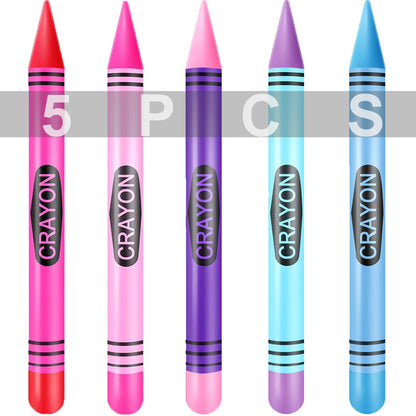 Jumbo Inflatable Crayon Balloon Set - Neon Back to School & Classroom Party Decor