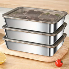 Stainless Steel Food Storage Rectangle Dish with Cover