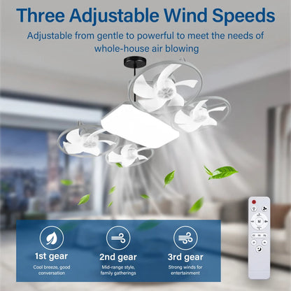 50W LED Drone Ceiling Fan Light with Remote