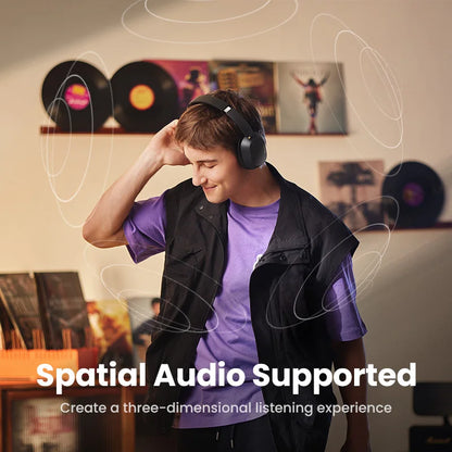 43dB Hybrid Active Noise Cancellation Hi-Res LDAC 75H Spatial Audio Headset