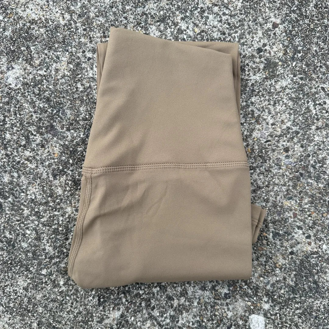 Solid Color High Waist Leggings with Pocket