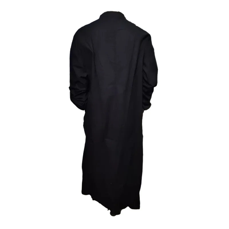 Women’s Casual Cotton-Linen Blend Maxi Dress – Loose Fit Floor-Length Shirt Dress with Pockets