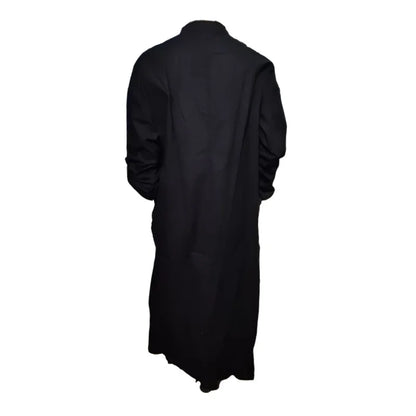 Women’s Casual Cotton-Linen Blend Maxi Dress – Loose Fit Floor-Length Shirt Dress with Pockets