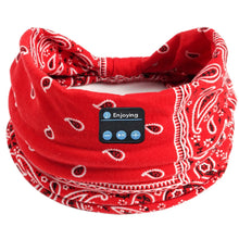 Wireless Bluetooth Floral Print Headband Headphones with Headset Microphone