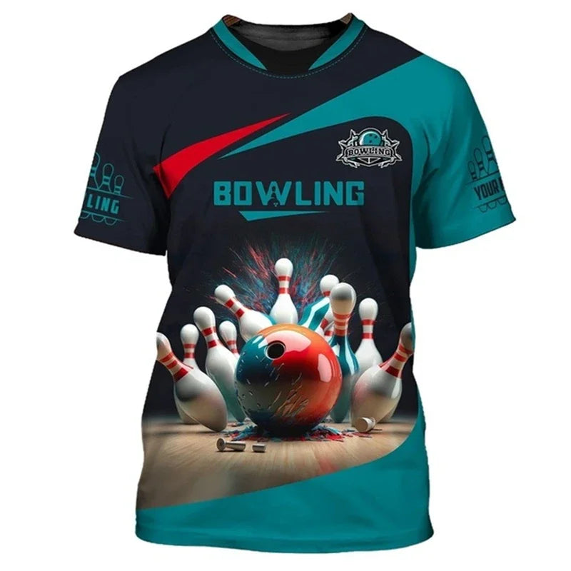 Men's Custom Name Bowling Pins Performance Jersey Shirt